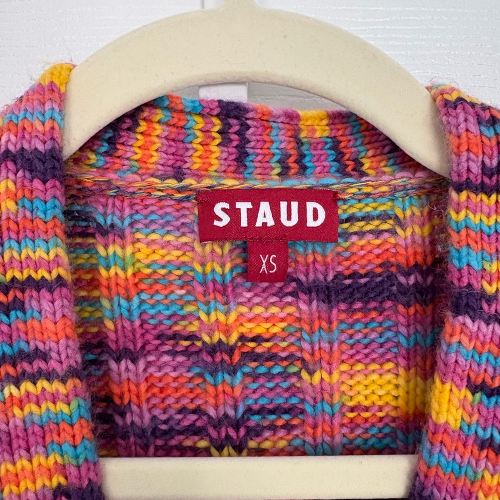 STAUD Eloise Ribbed Multicolored Cardigan - Picture 4 of 5